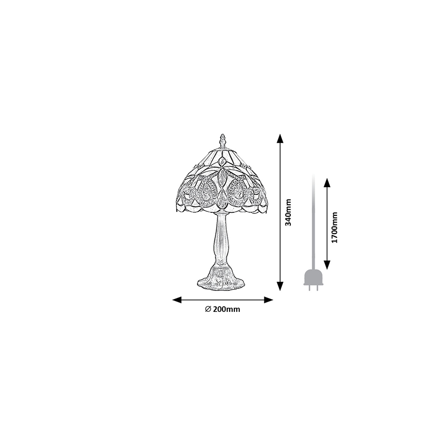 Brilagi - Tiffany vitražna stona lampa LUISA 1xE14/40W/230V