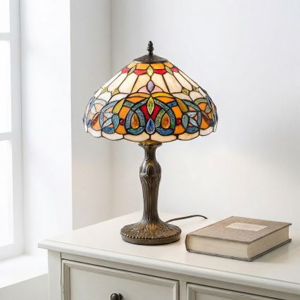 Brilagi - Tiffany vitražna stona lampa LUISA 1xE27/40W/230V