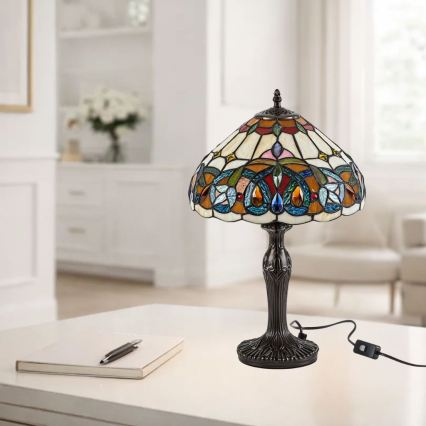 Brilagi - Tiffany vitražna stona lampa LUISA 1xE27/40W/230V