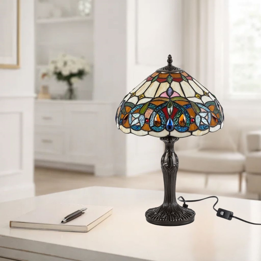 Brilagi - Tiffany vitražna stona lampa LUISA 1xE27/40W/230V