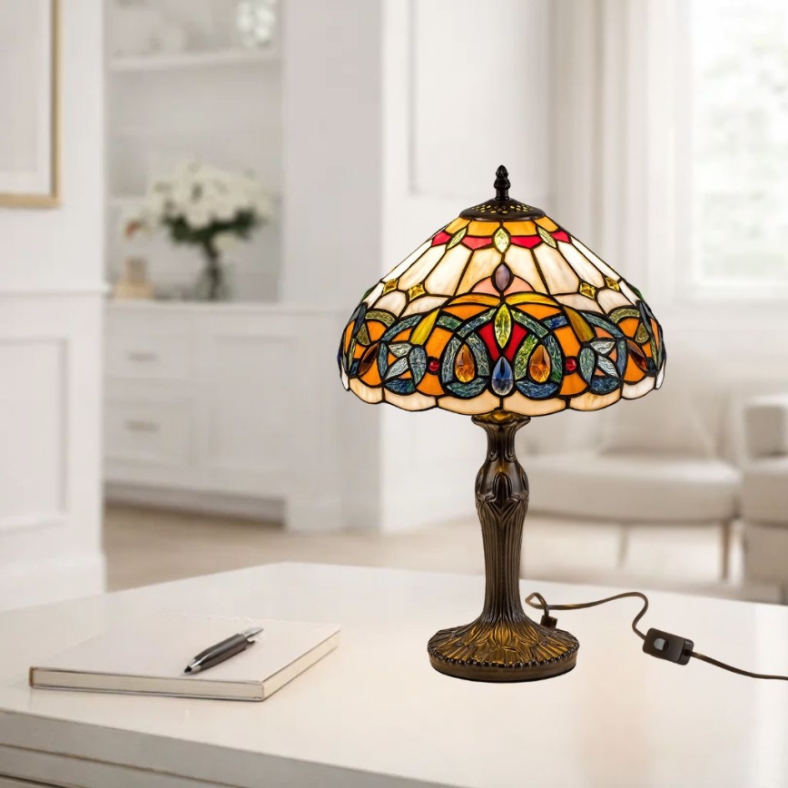 Brilagi - Tiffany vitražna stona lampa LUISA 1xE27/40W/230V
