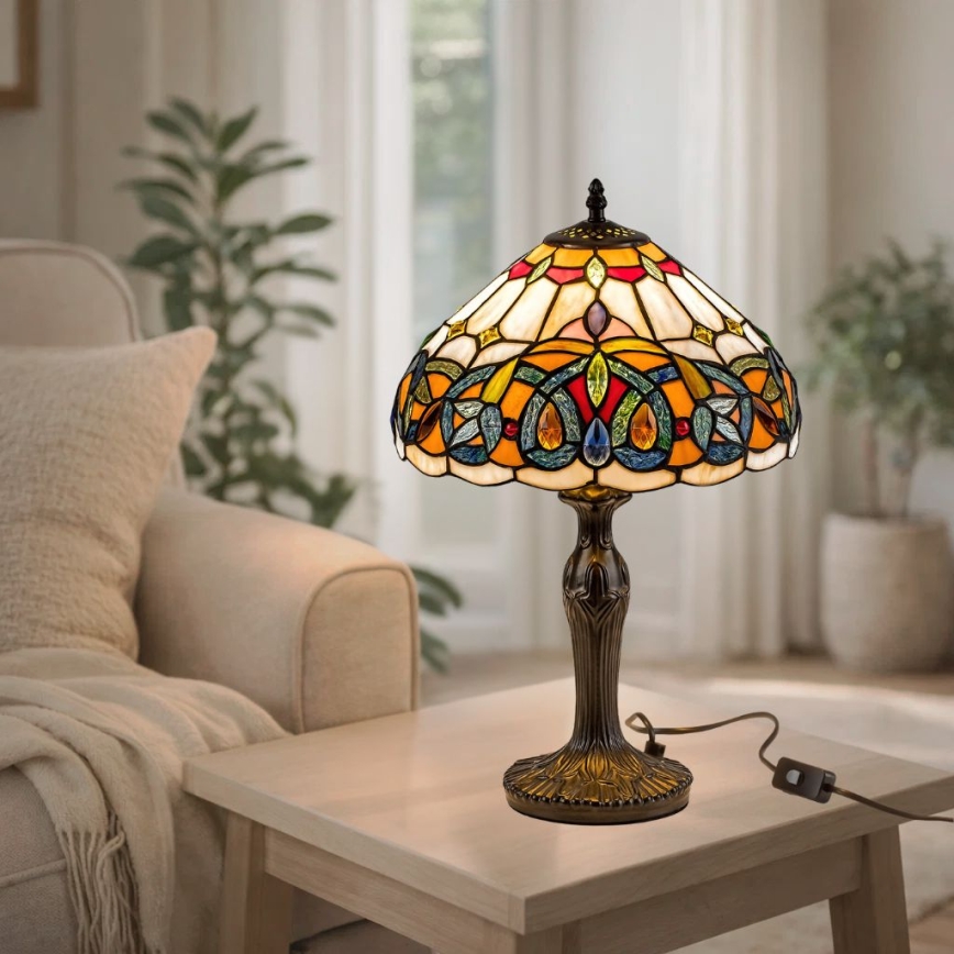 Brilagi - Tiffany vitražna stona lampa LUISA 1xE27/40W/230V