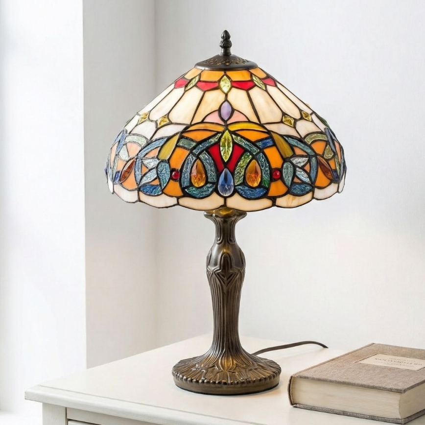 Brilagi - Tiffany vitražna stona lampa LUISA 1xE27/40W/230V