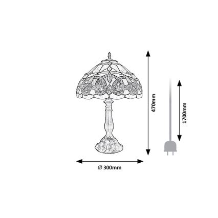 Brilagi - Tiffany vitražna stona lampa LUISA 1xE27/40W/230V