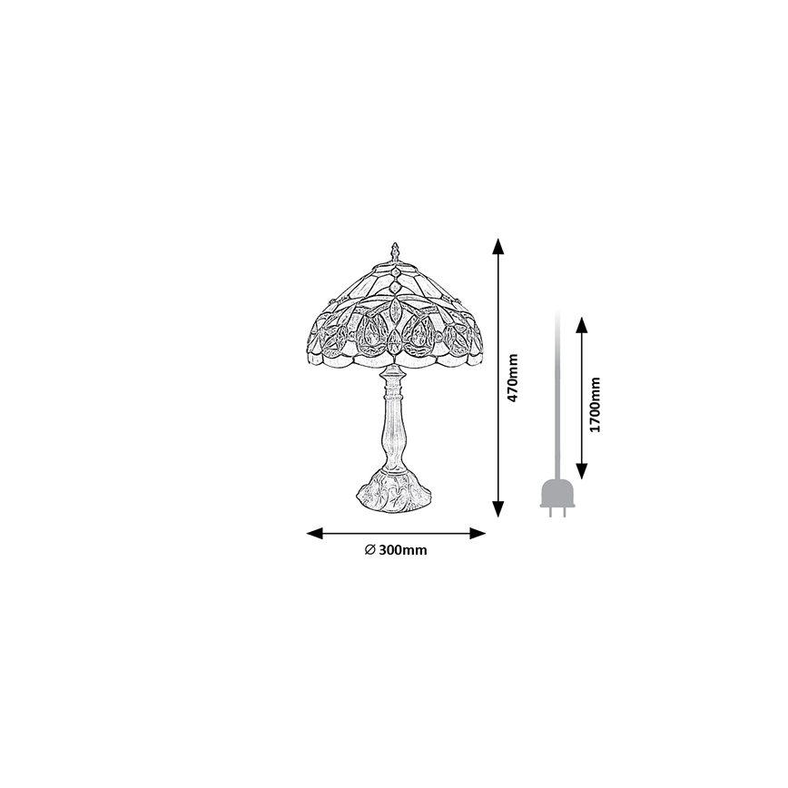 Brilagi - Tiffany vitražna stona lampa LUISA 1xE27/40W/230V