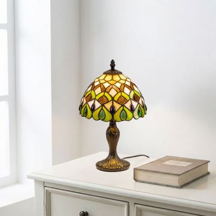 Brilagi - Tiffany vitražna stona lampa MARGARET 1xE14/40W/230V