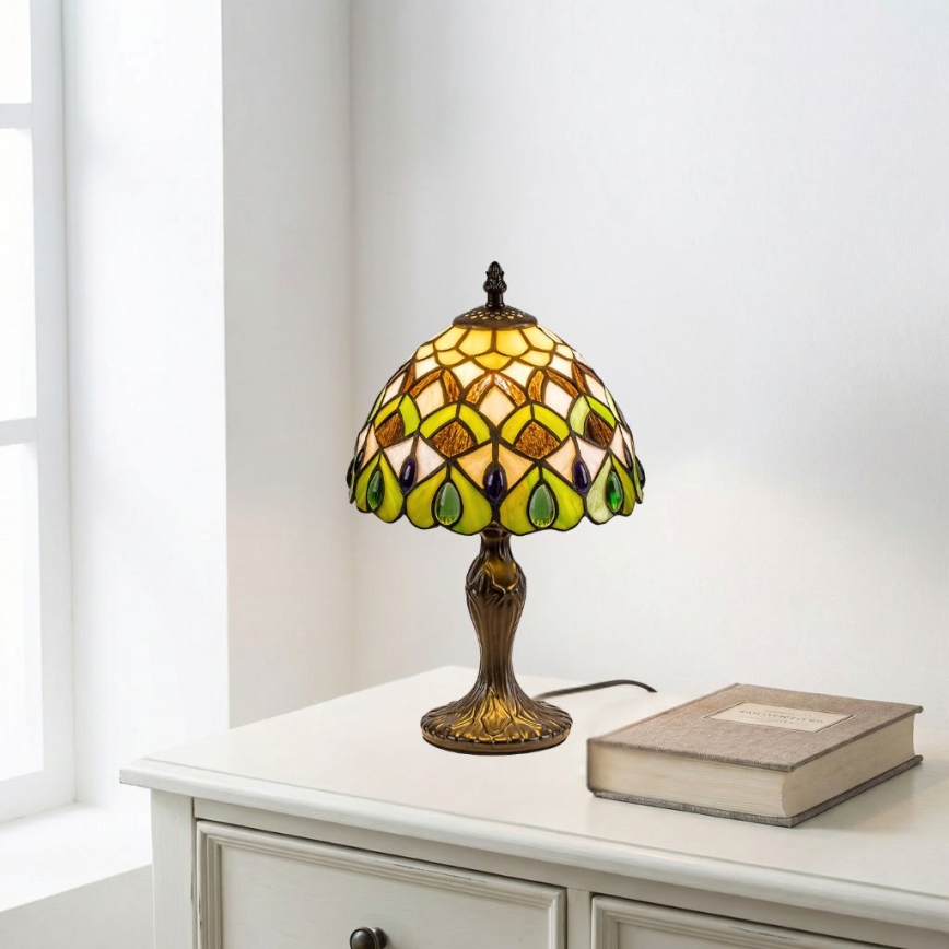 Brilagi - Tiffany vitražna stona lampa MARGARET 1xE14/40W/230V