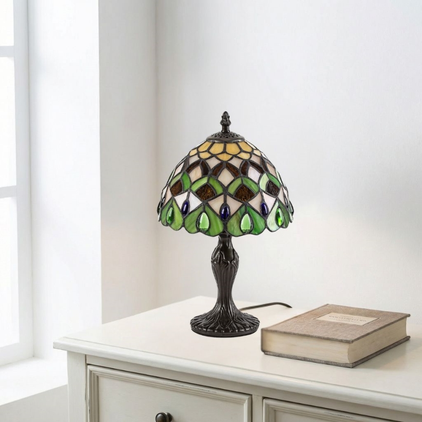 Brilagi - Tiffany vitražna stona lampa MARGARET 1xE14/40W/230V