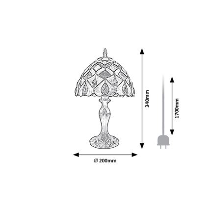 Brilagi - Tiffany vitražna stona lampa MARGARET 1xE14/40W/230V