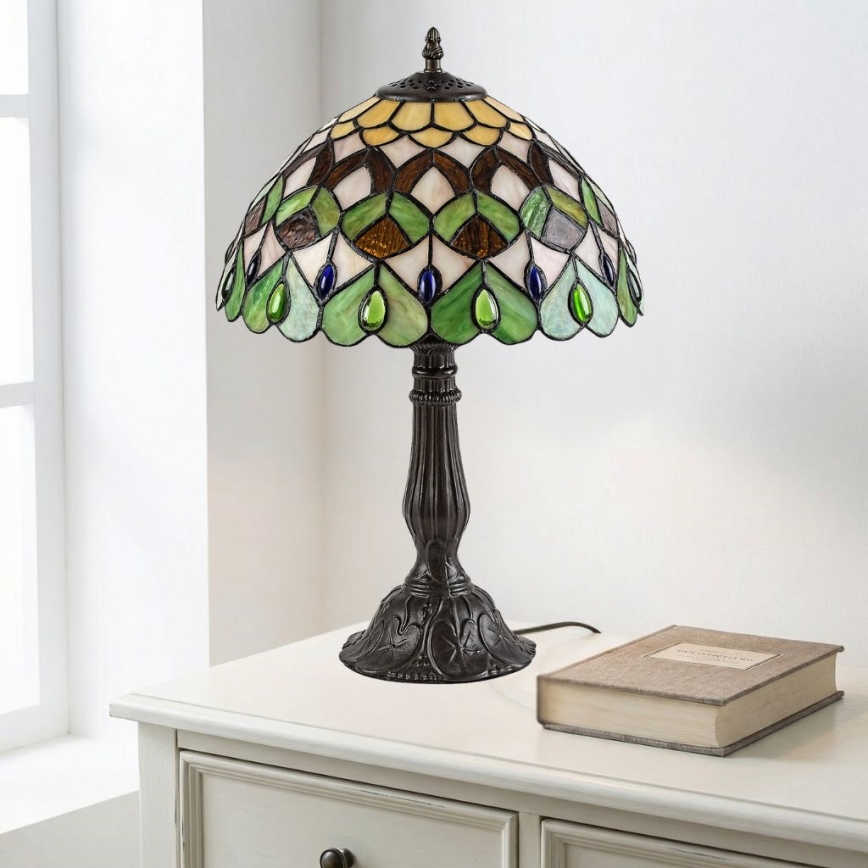 Brilagi - Tiffany vitražna stona lampa MARGARET 1xE27/40W/230V