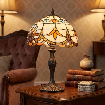 Brilagi - Tiffany vitražna stona lampa MIRABELLA 1xE27/60W/230V