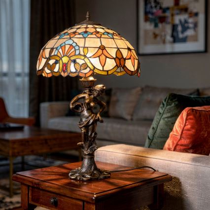 Brilagi - Tiffany vitražna stona lampa MIRABELLA 1xE27/60W/230V