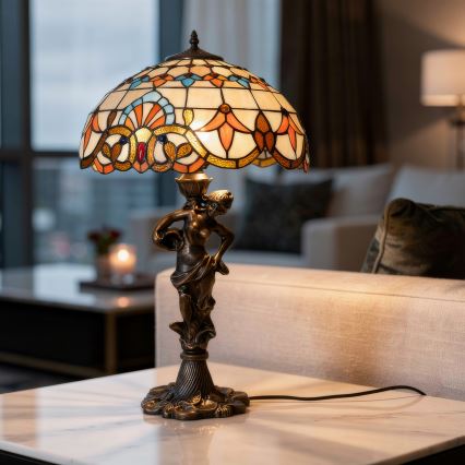 Brilagi - Tiffany vitražna stona lampa MIRABELLA 1xE27/60W/230V