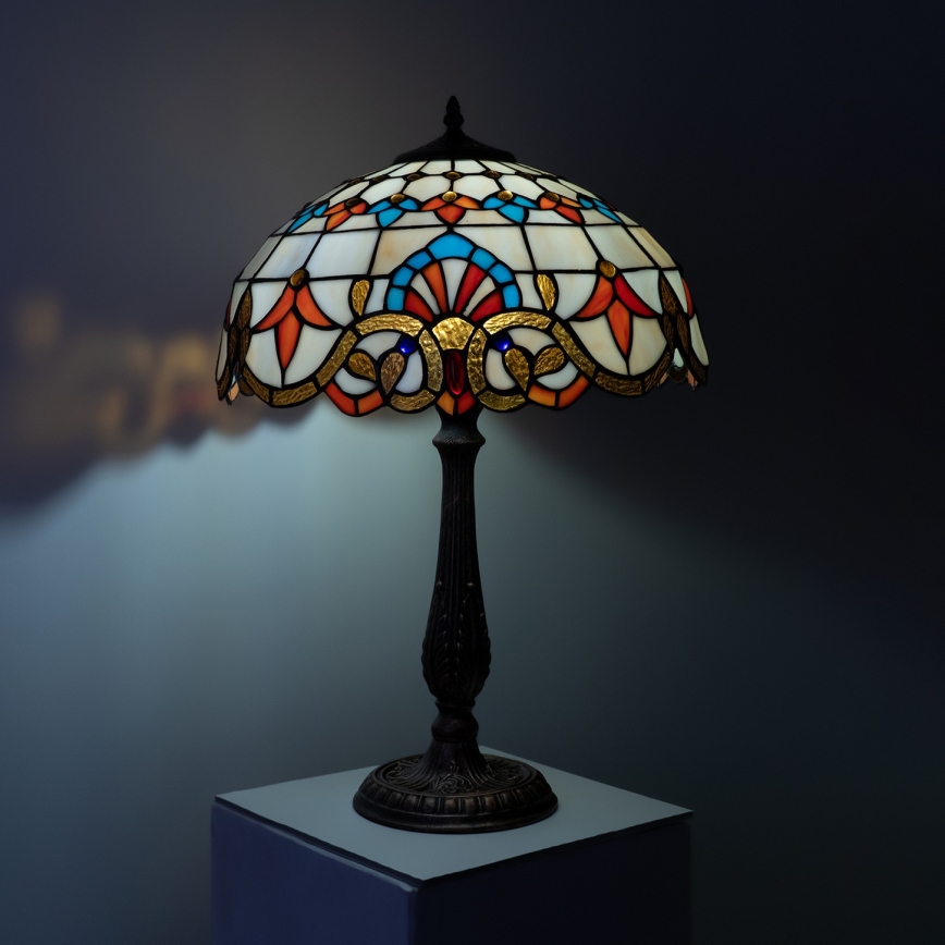 Brilagi - Tiffany vitražna stona lampa MIRABELLA 2xE27/60W/230V