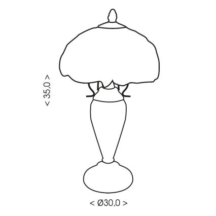 Brilagi - Tiffany vitražna stona lampa SIENNA 1xE27/60W/230V + 1xE14/40W