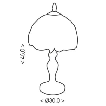 Brilagi - Tiffany vitražna stona lampa SIENNA 1xE27/60W/230V