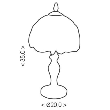Brilagi - Tiffany vitražna stona lampa SLONOVAČA 1xE27/60W/230V