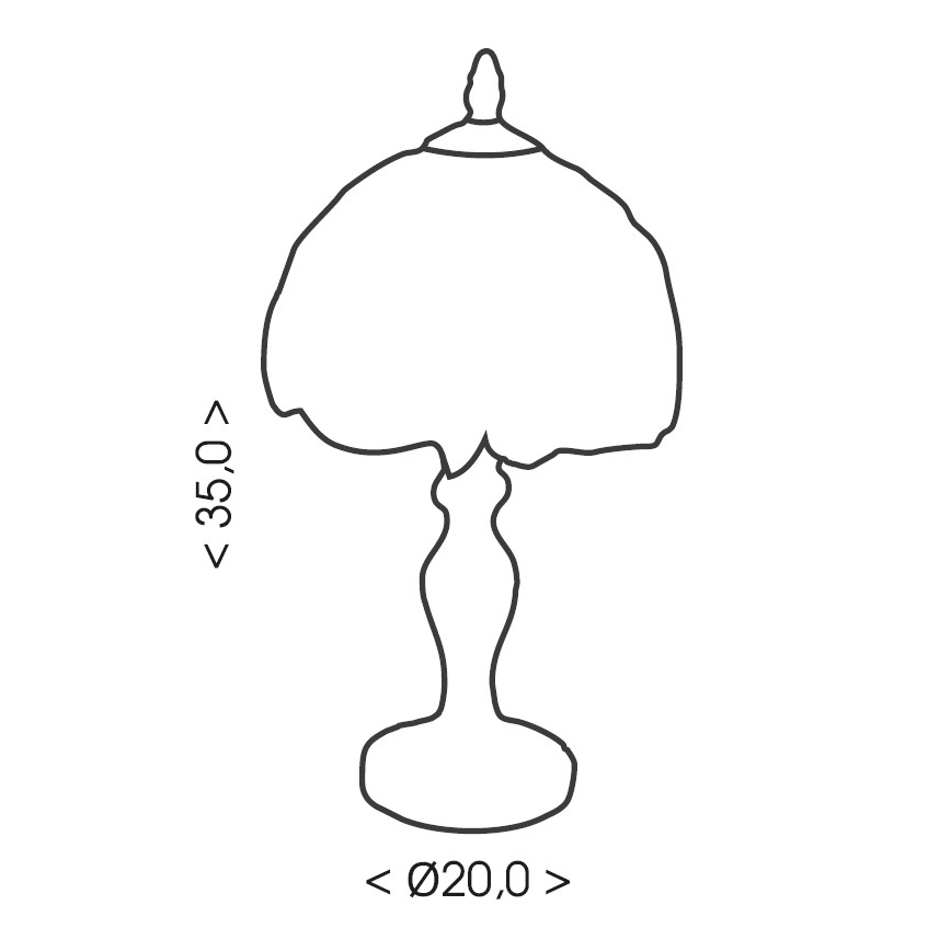 Brilagi - Tiffany vitražna stona lampa SLONOVAČA 1xE27/60W/230V