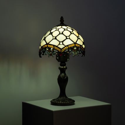 Brilagi - Tiffany vitražna stona lampa SLONOVAČA 1xE27/60W/230V