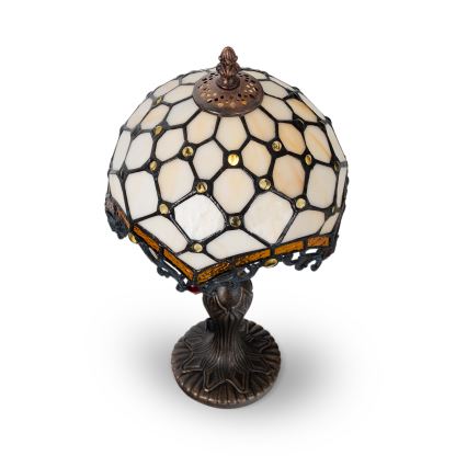 Brilagi - Tiffany vitražna stona lampa SLONOVAČA 1xE27/60W/230V