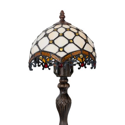 Brilagi - Tiffany vitražna stona lampa SLONOVAČA 1xE27/60W/230V