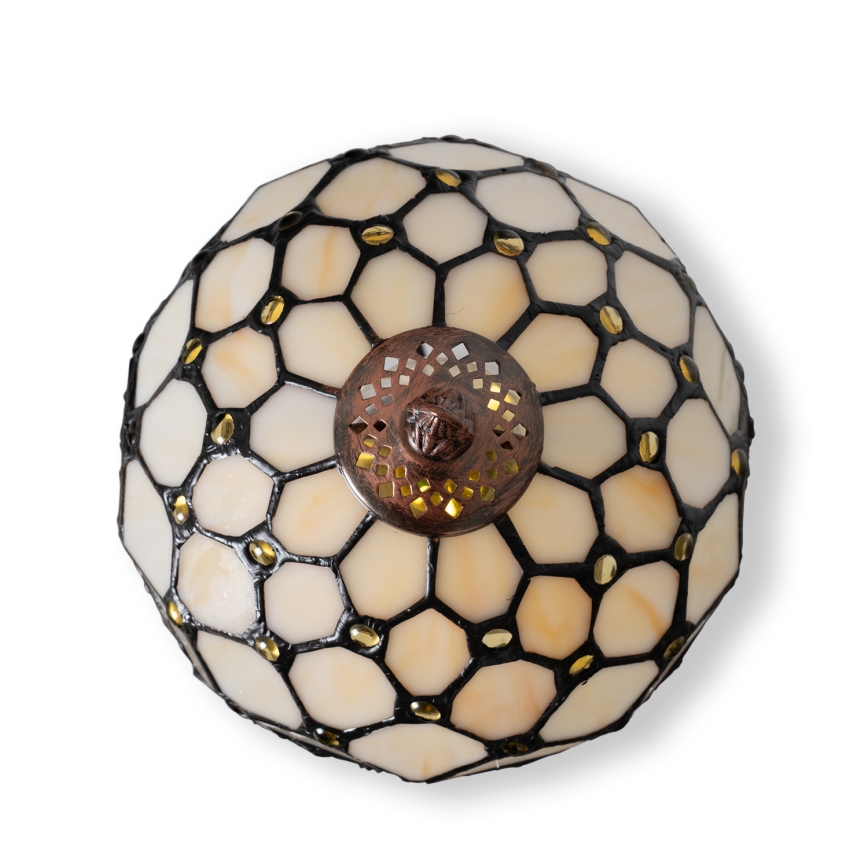 Brilagi - Tiffany vitražna stona lampa SLONOVAČA 1xE27/60W/230V