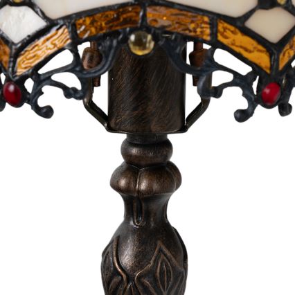Brilagi - Tiffany vitražna stona lampa SLONOVAČA 1xE27/60W/230V