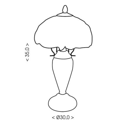 Brilagi - Tiffany vitražna stona lampa SUNFLOWER 1xE27/60W/230V + 1xE14/40W
