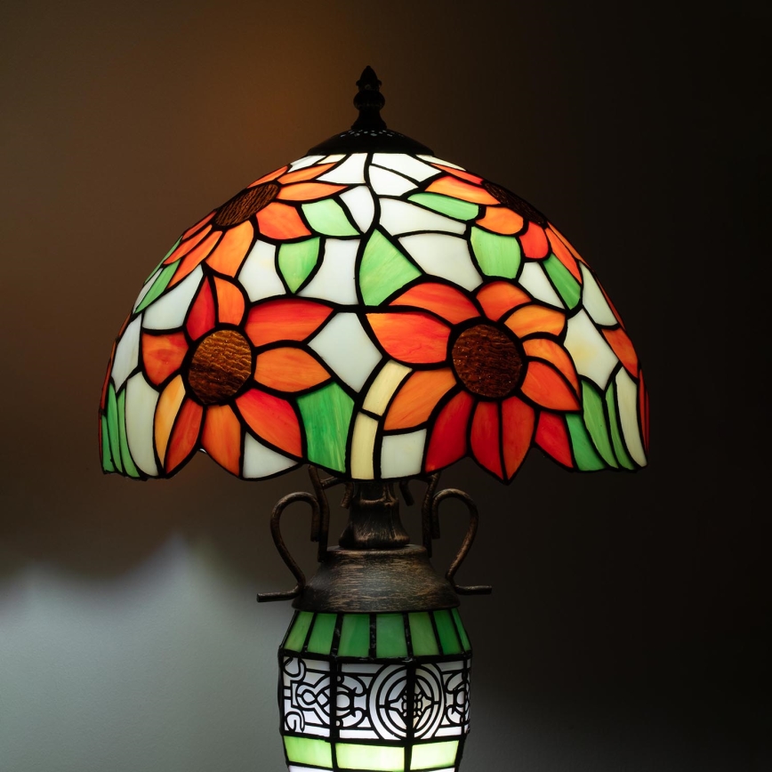Brilagi - Tiffany vitražna stona lampa SUNFLOWER 1xE27/60W/230V + 1xE14/40W