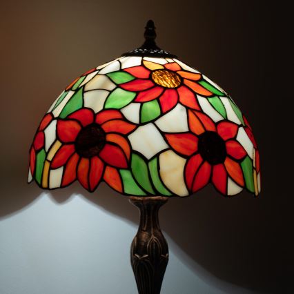 Brilagi - Tiffany vitražna stona lampa SUNFLOWER 1xE27/60W/230V