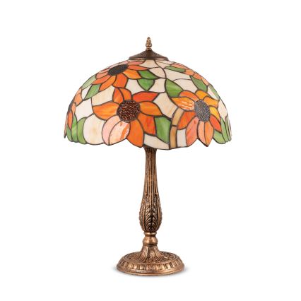 Brilagi - Tiffany vitražna stona lampa SUNFLOWER 2xE27/60W/230V