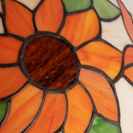 Brilagi - Tiffany vitražna stona lampa SUNFLOWER 2xE27/60W/230V