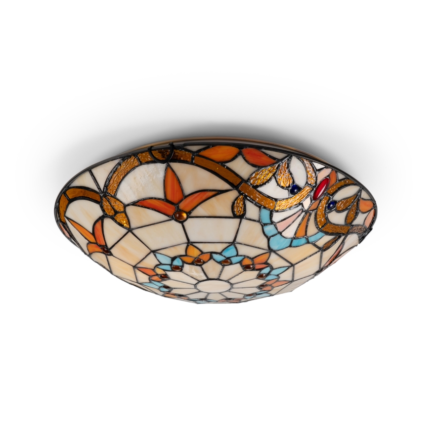 Brilagi - Tiffany vitražna stropna lampa MIRABELLA 2xE27/60W/230V prečnik 40 cm