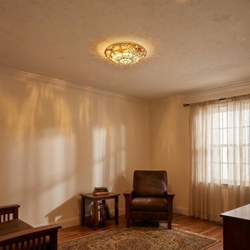 Brilagi - Tiffany vitražna stropna lampa MIRABELLA 2xE27/60W/230V prečnik 40 cm