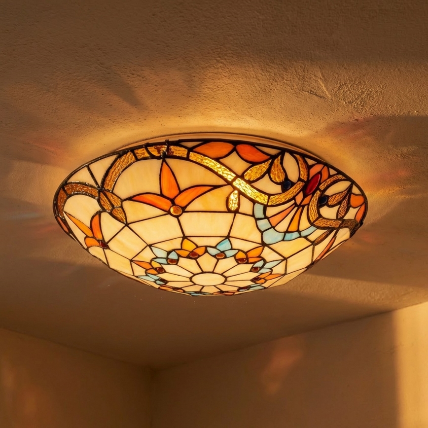 Brilagi - Tiffany vitražna stropna lampa MIRABELLA 2xE27/60W/230V prečnik 40 cm