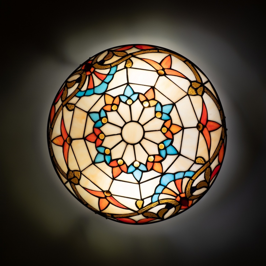 Brilagi - Tiffany vitražna stropna lampa MIRABELLA 2xE27/60W/230V prečnik 40 cm
