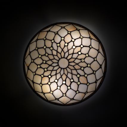 Brilagi - Tiffany vitražna stropna svetiljka slonovača 2xE27/60W/230V, prečnik 40 cm