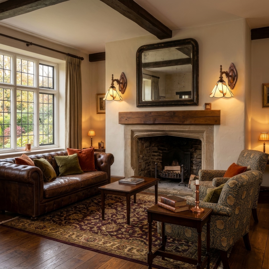 Brilagi - Tiffany vitražna zidna lampa FOLIA 1xE14/40W/230V