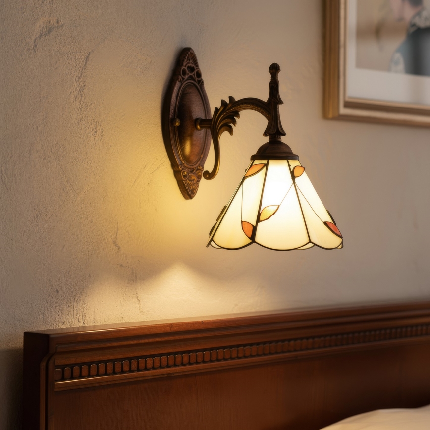 Brilagi - Tiffany vitražna zidna lampa FOLIA 1xE14/40W/230V