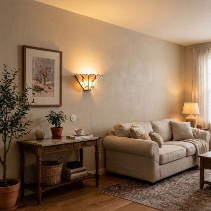 Brilagi - Tiffany vitražna zidna lampa FOLIA 1xE14/40W/230V