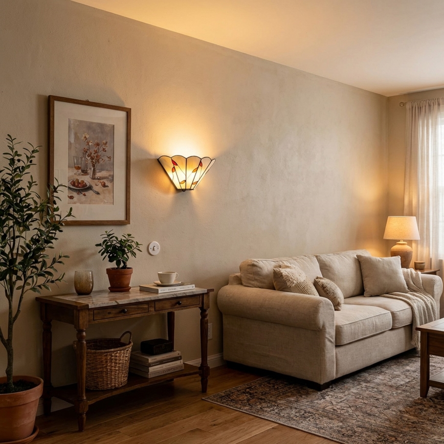 Brilagi - Tiffany vitražna zidna lampa FOLIA 1xE14/40W/230V