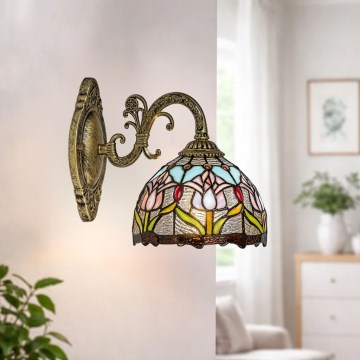 Brilagi - Tiffany vitražna zidna lampa LORAS 1xE27/40W/230V