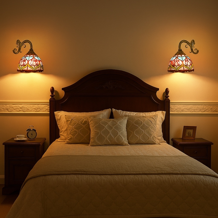 Brilagi - Tiffany vitražna zidna lampa LORAS 1xE27/40W/230V