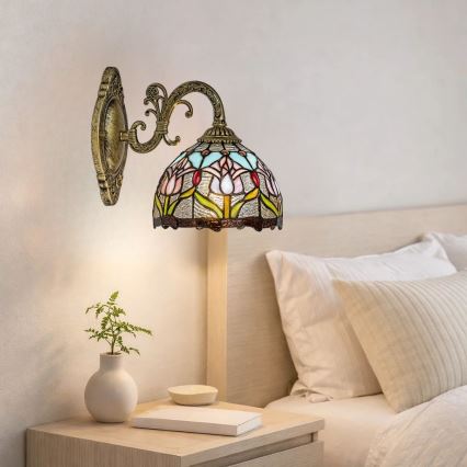 Brilagi - Tiffany vitražna zidna lampa LORAS 1xE27/40W/230V