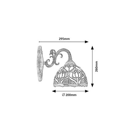 Brilagi - Tiffany vitražna zidna lampa LORAS 1xE27/40W/230V