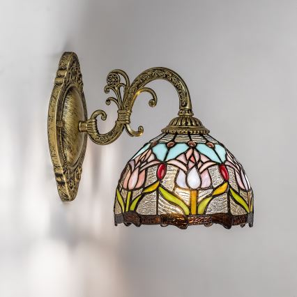 Brilagi - Tiffany vitražna zidna lampa LORAS 1xE27/40W/230V