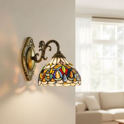 Brilagi - Tiffany vitražna zidna lampa LUISA 1xE27/40W/230V