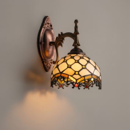 Brilagi - Tiffany vitražna zidna lampa slonovača 1xE14/40W/230V