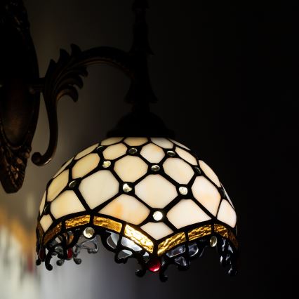 Brilagi - Tiffany vitražna zidna lampa slonovača 1xE14/40W/230V