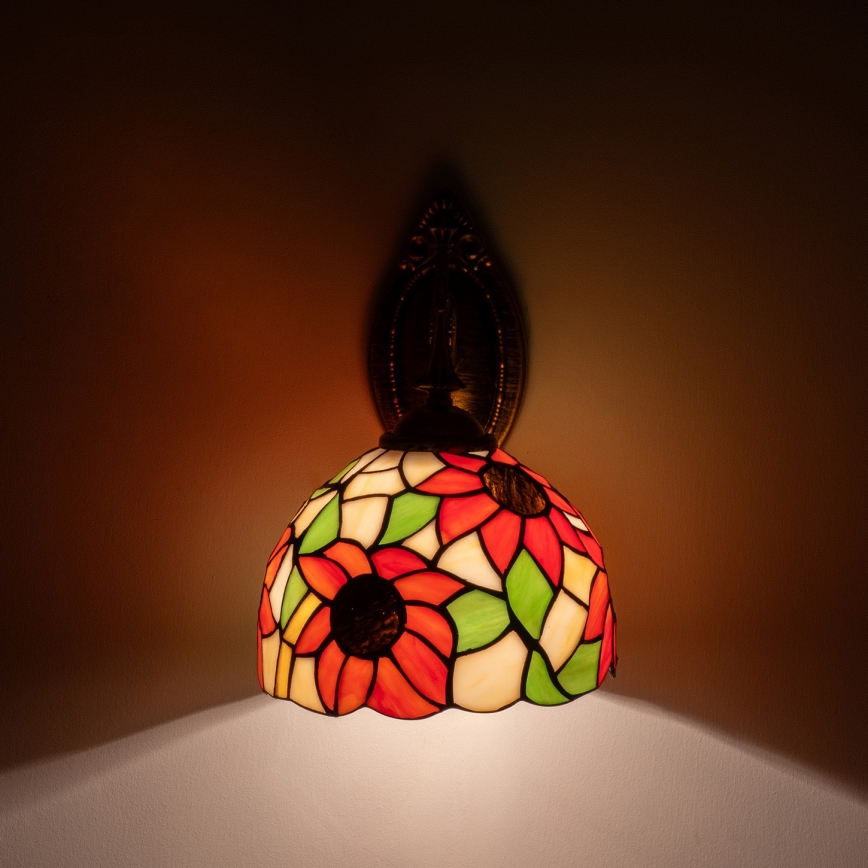 Brilagi - Tiffany vitražna zidna lampa SUNFLOWER 1xE14/40W/230V